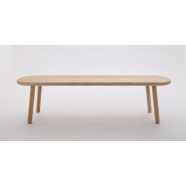 Simple Style Bench - Shown in Ash with BullNose Edge + Semi-circle Corners- Clear Lacquer